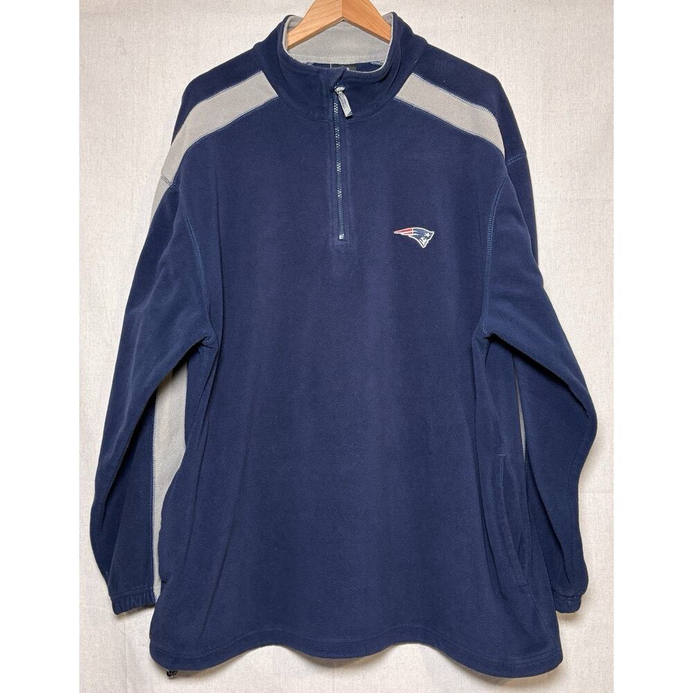 New England Patriots 1/4 Zip Sweatshirt Mens‎ Size 2XL Blue NFL Team Apparel